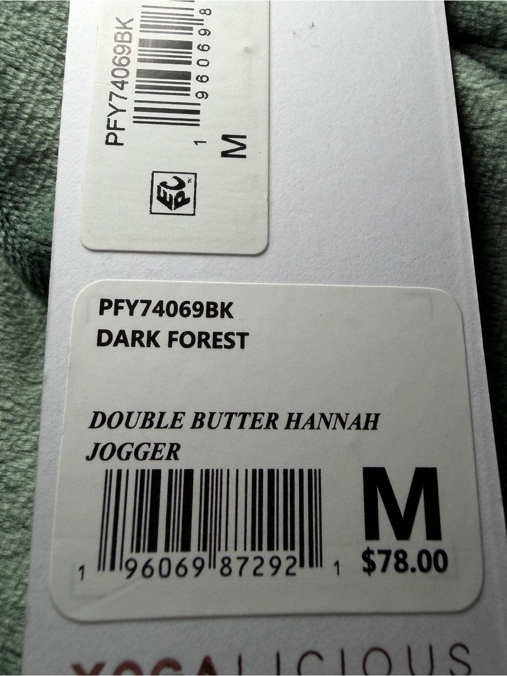 Yogalicious Lux Double Butter Hannah Velvet Velour Joggers in Sage Green Medium - Picture 4 of 9
